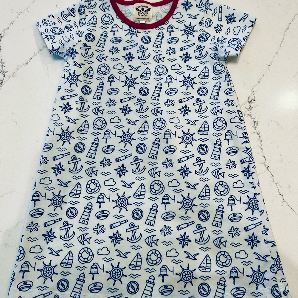 The Oaks Apparel Nautical Blue & White Dress